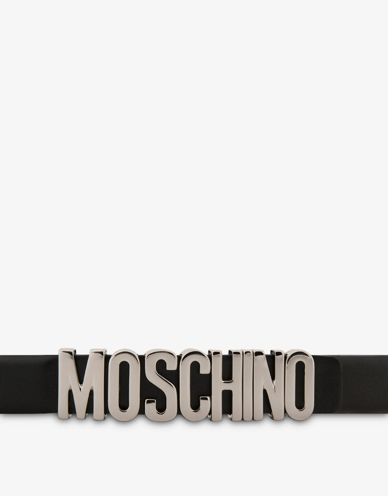 Belt with mini Lettering logo Black Moschino 1
