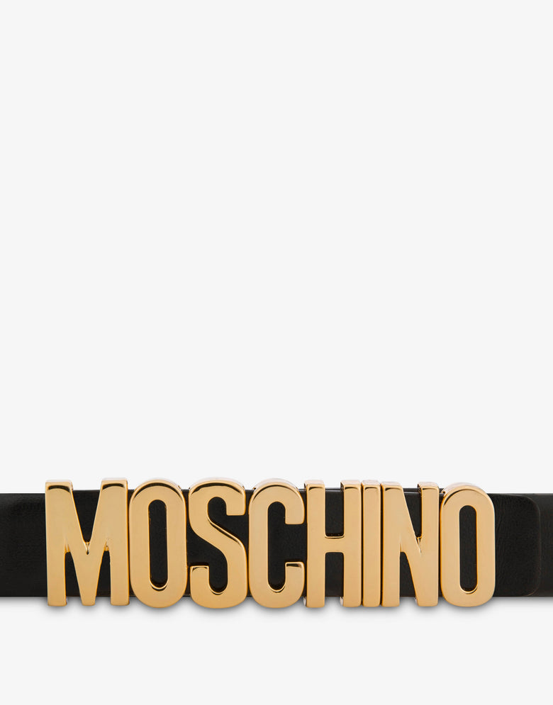 Belt with mini Lettering logo Black Moschino 1