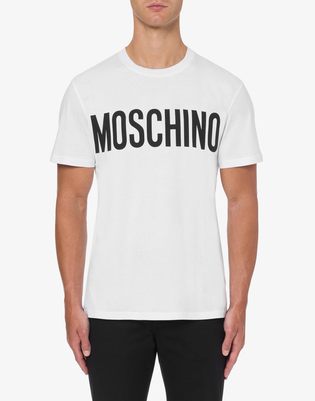 Stretch jersey t-shirt with logo White Moschino 1