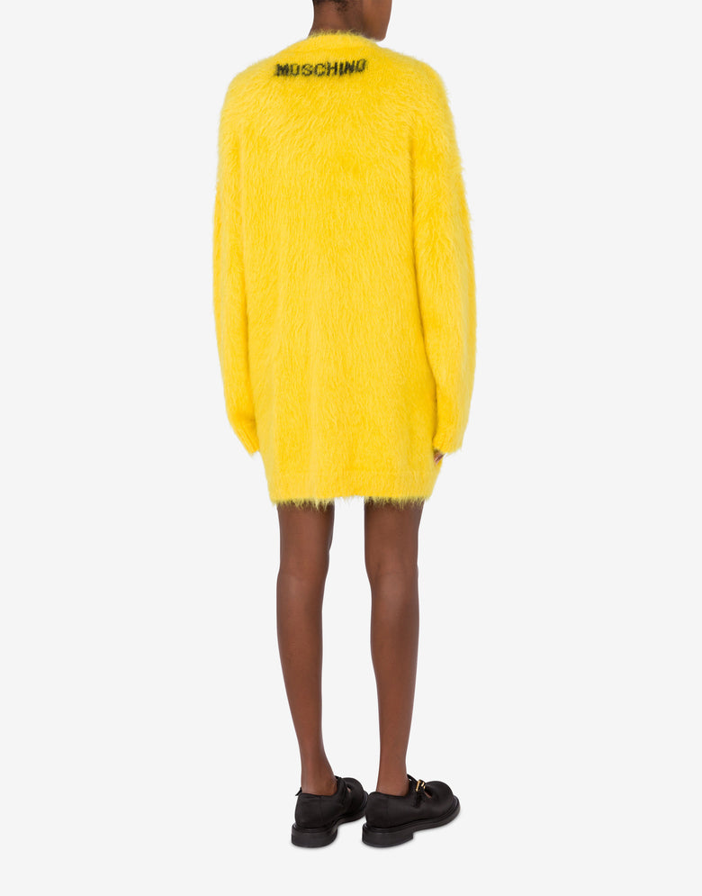 Robe en mohair brossé Smiley Jaune Moschino 2