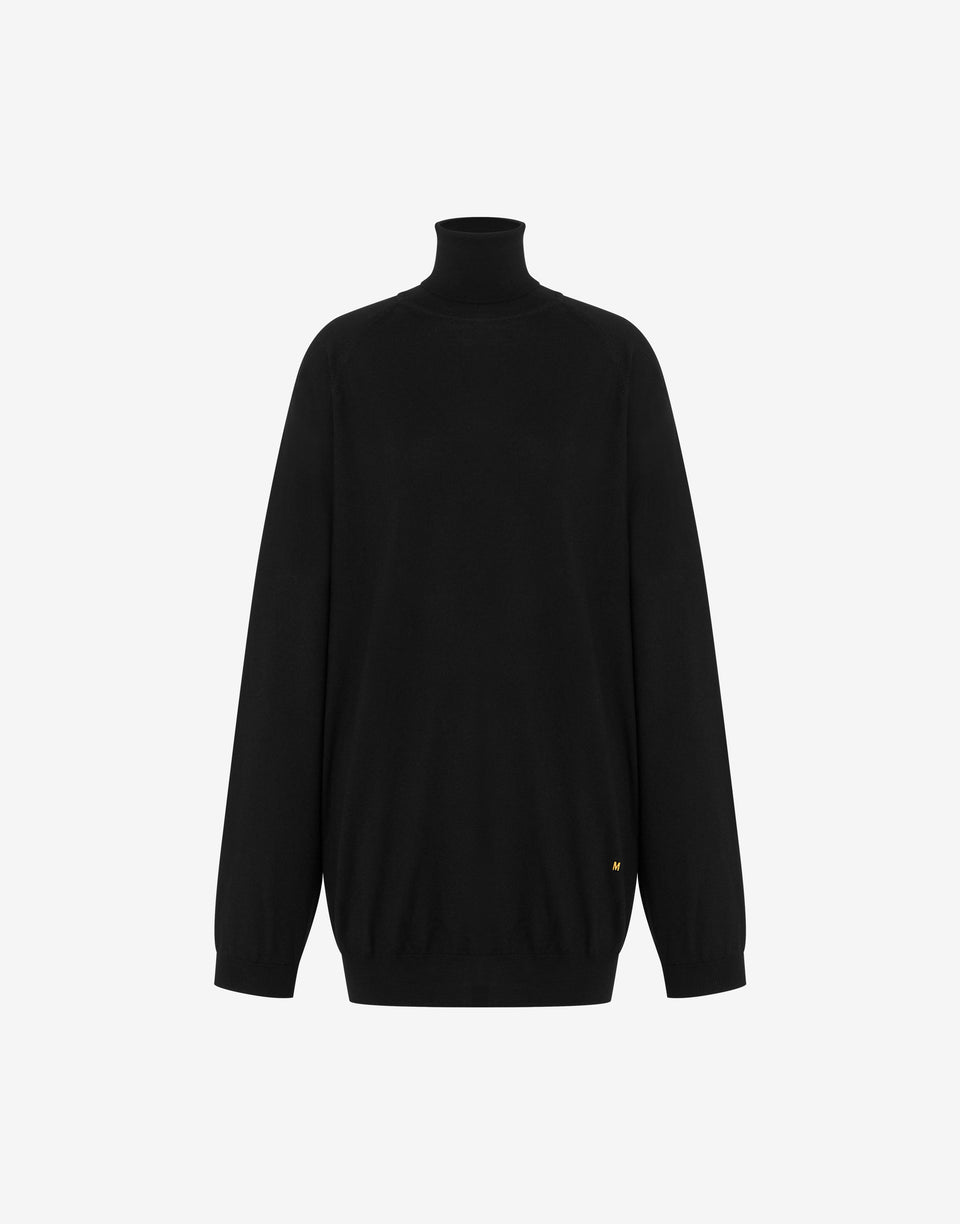 Pull en laine avec découpe Golden M Noir Moschino 0