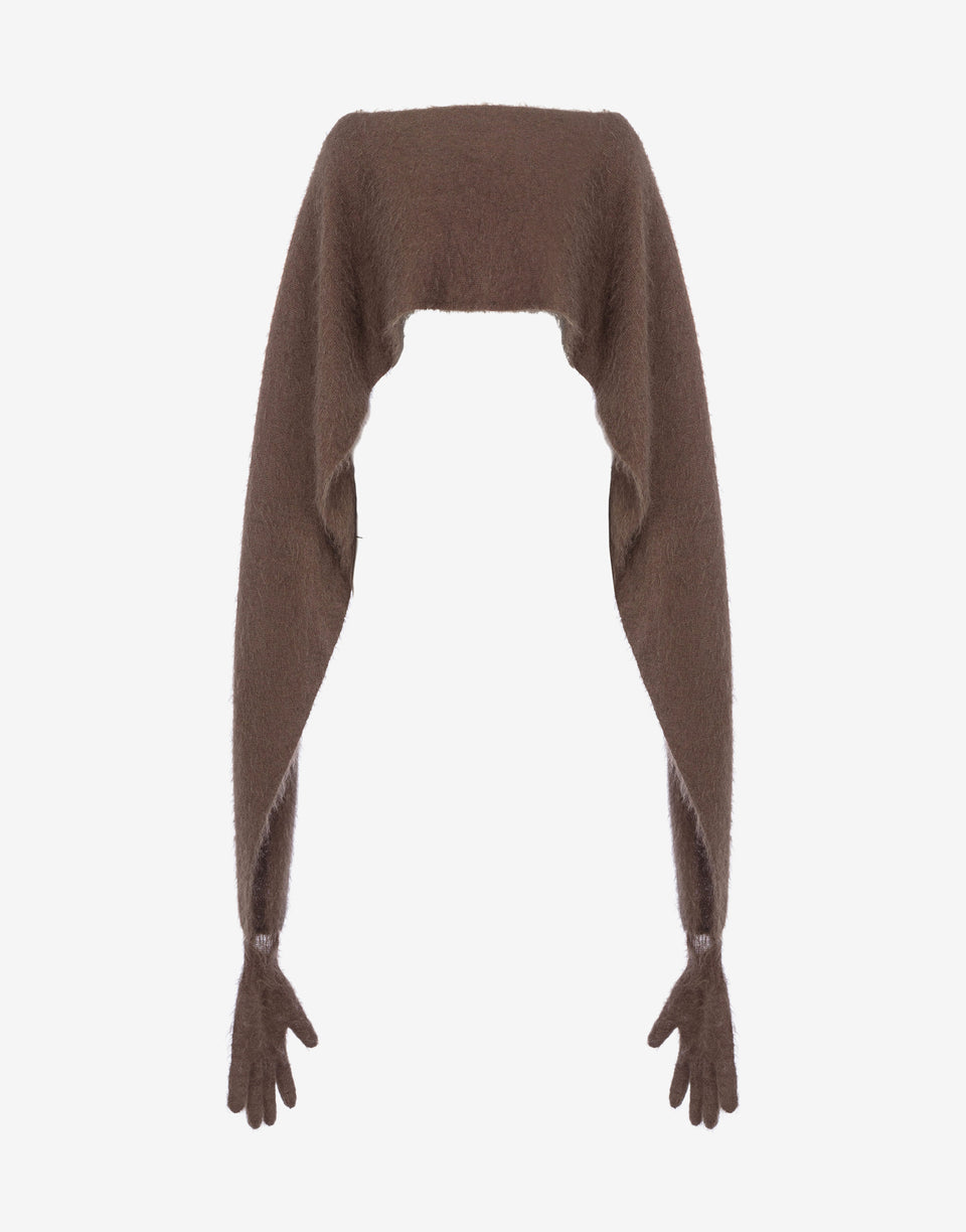 Cloak in brushed mohair Brown Moschino 0