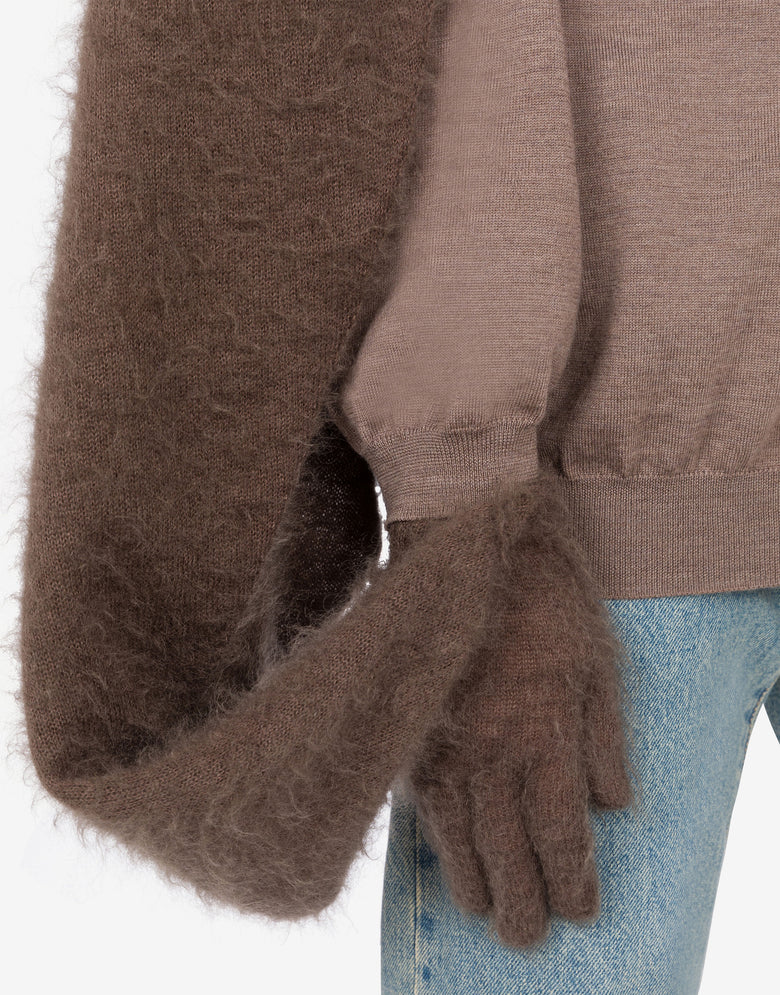Cloak in brushed mohair Brown Moschino 4