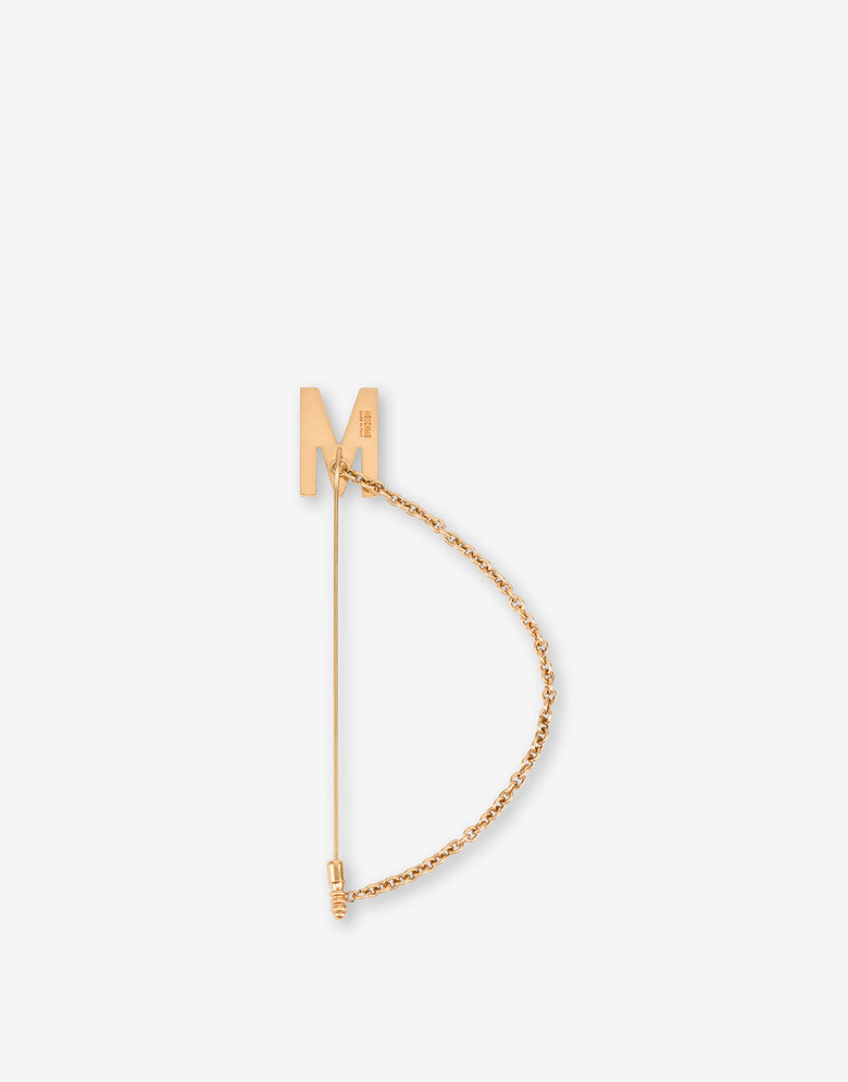 M Chain Brooch Gold Moschino 1