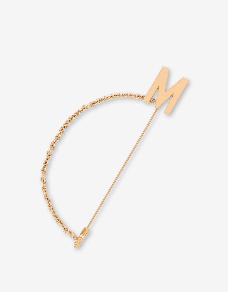M Chain Brooch Gold Moschino 2