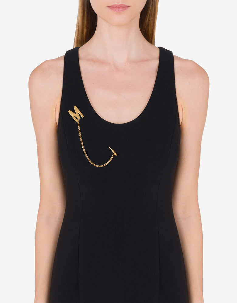 M Chain Brooch Gold Moschino 3
