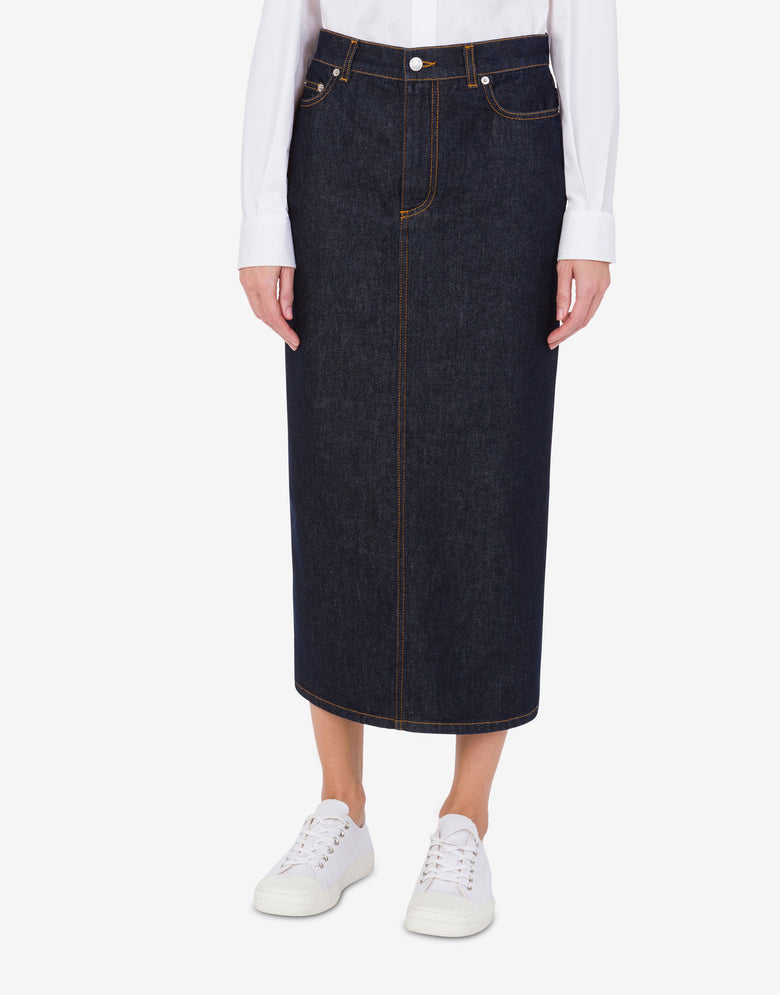 Jupe en denim bleu Denim foncé Moschino 1
