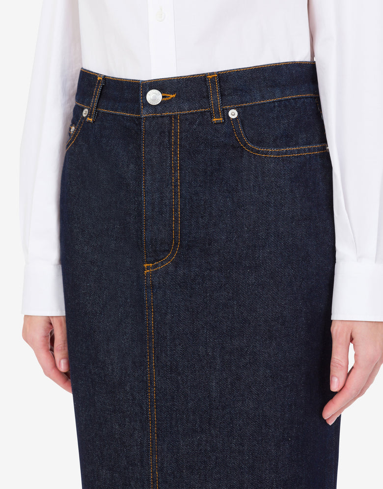 Jupe en denim bleu Denim foncé Moschino 3