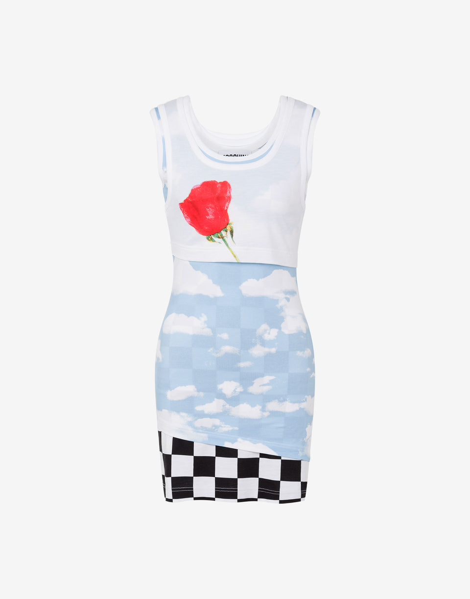 Vestido de punto ligero con estampado Multicolor Moschino 0