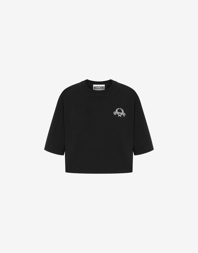 Camiseta corta Laurel Crown Logo Negro Moschino 0