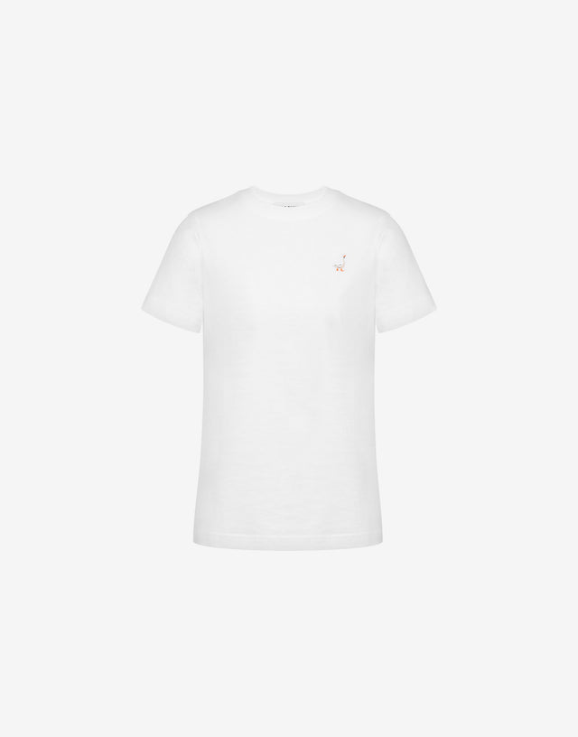 Camiseta de punto orgánico Goose Embroidery Blanco Moschino 0