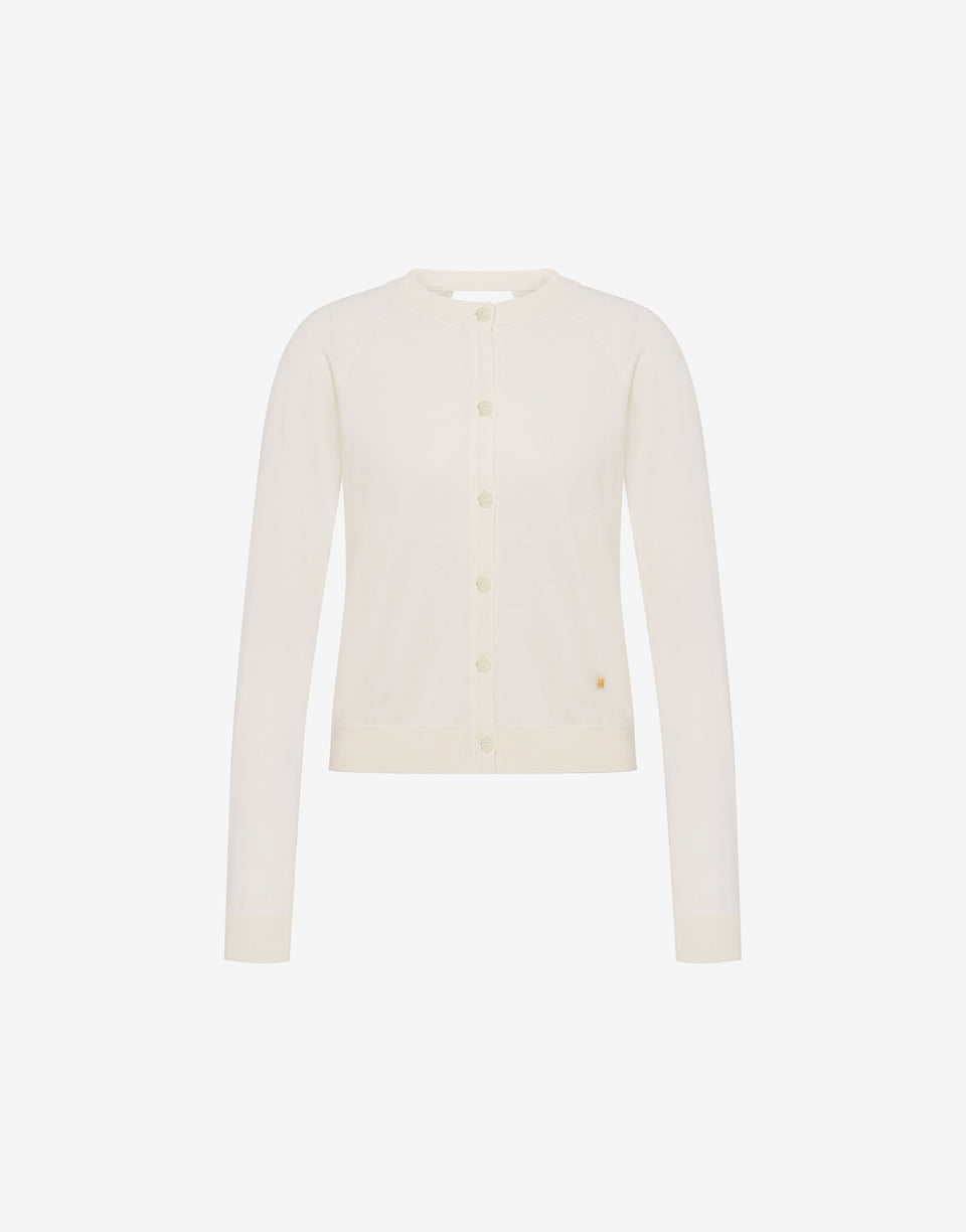 Wool Sweater Golden M with Cut-Out White Moschino 0