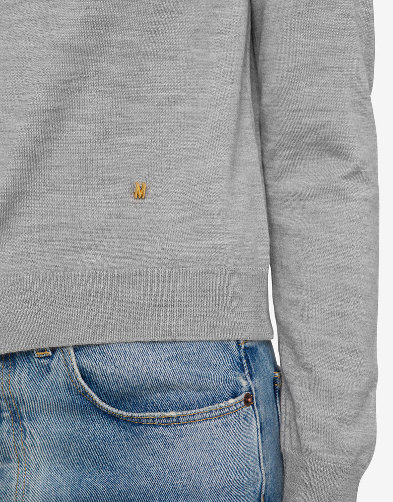 Cardigan en laine et soie Golden M Gris Moschino 3