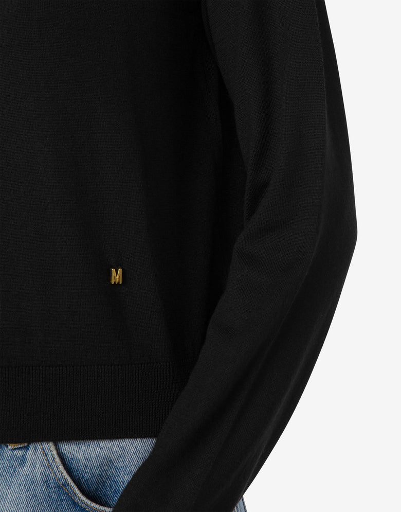 Rebeca de lana y seda Golden M Negro Moschino 3