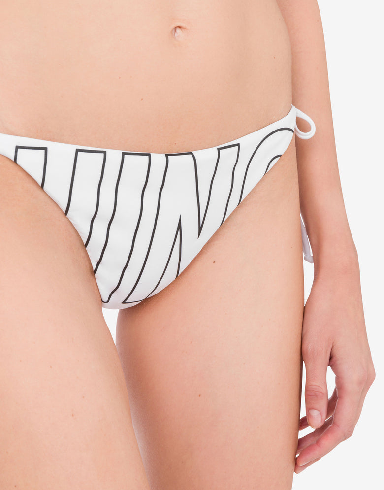 Rubber Logo Swim Briefs with Laces White Moschino 3