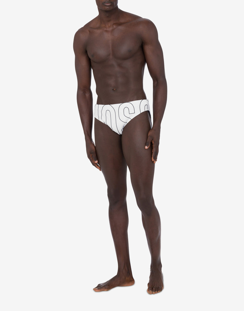 Swim slip Rubber Logo White Moschino 1