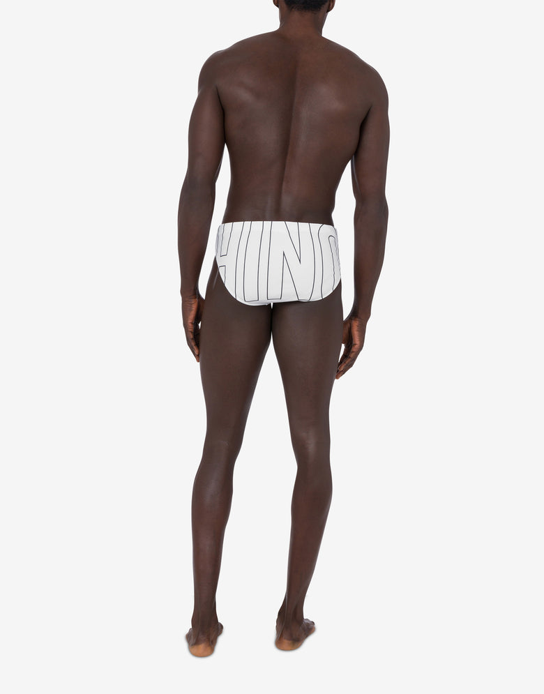 Swim slip Rubber Logo White Moschino 2