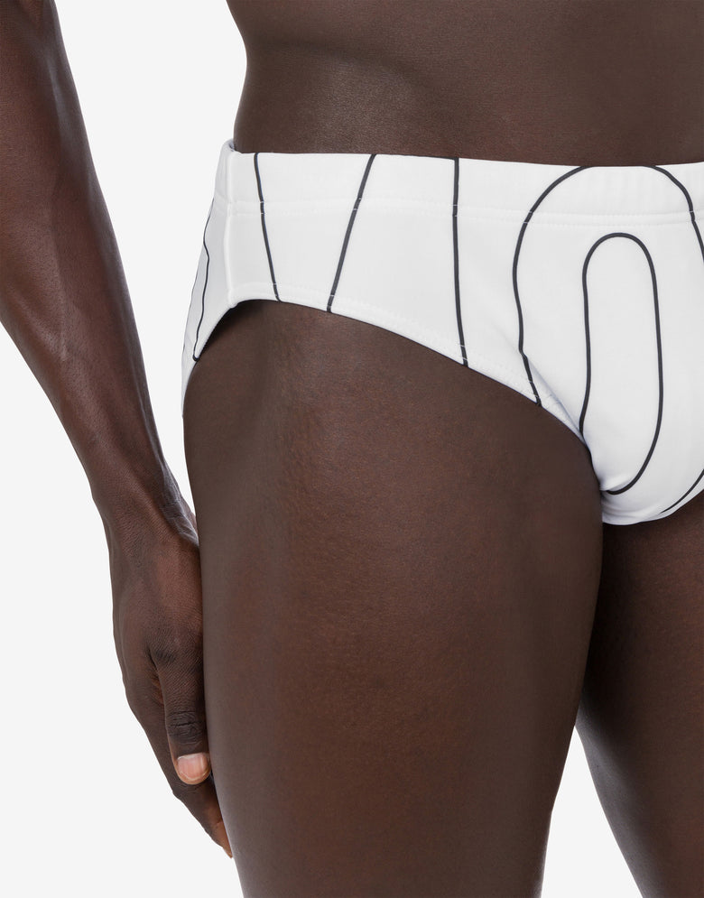 Swim slip Rubber Logo White Moschino 3