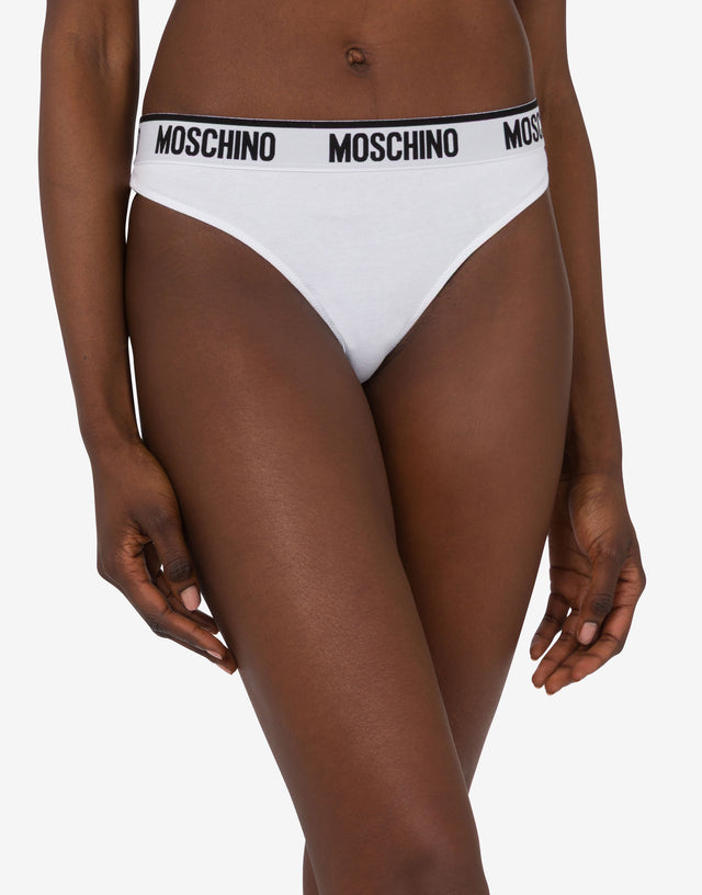 Banda elástica con logotipo Blanco Moschino 1