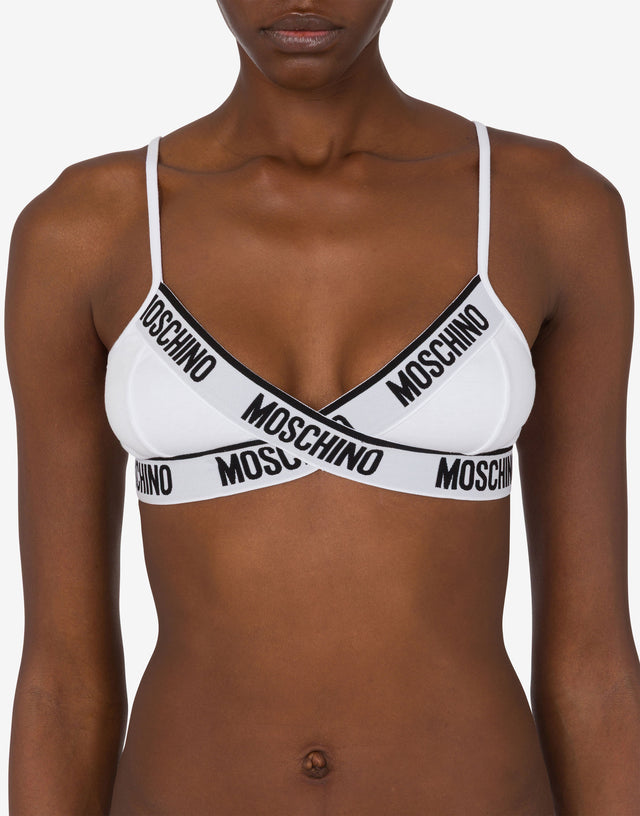 Banda elástica con logotipo Blanco Moschino 1