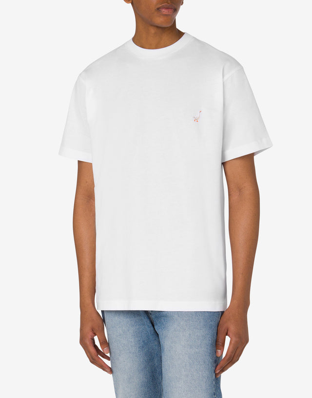 T-shirt Broderie Goose Blanc Moschino 1