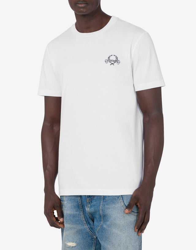 T-Shirt Laurel Crown Logo Blanc Moschino 1