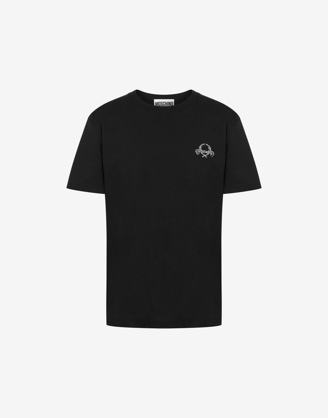 T-Shirt Laurel Crown Logo Noir Moschino 0