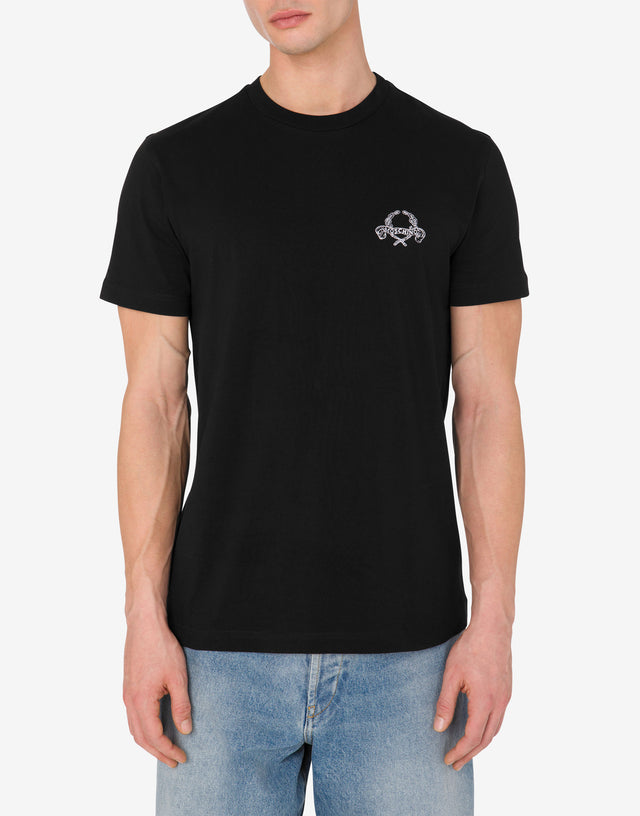 T-Shirt Laurel Crown Logo Noir Moschino 1