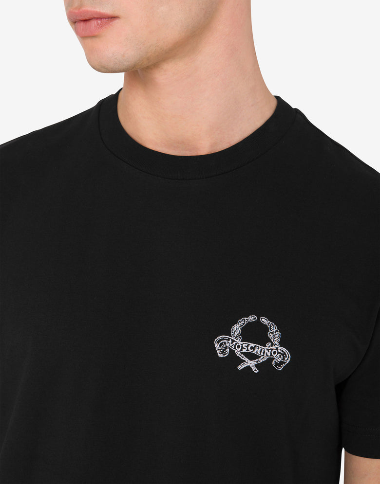 Camiseta Laurel Crown Logo Negro Moschino 3