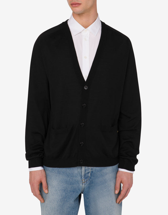 Cardigan en laine Golden M Noir Moschino 1