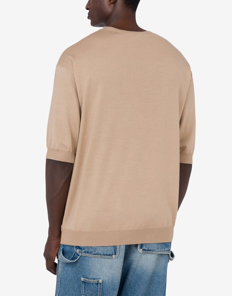 Pull en laine et soie Golden M Beige Moschino 2