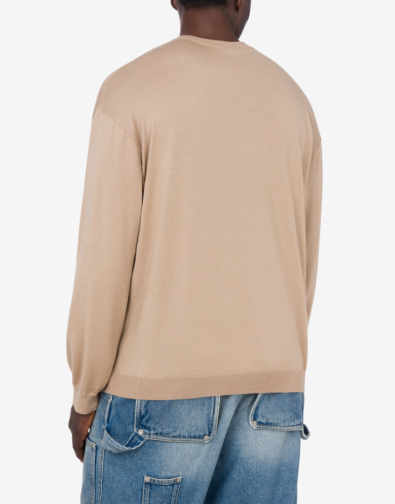 Pull en laine et soie Golden M Beige Moschino 2