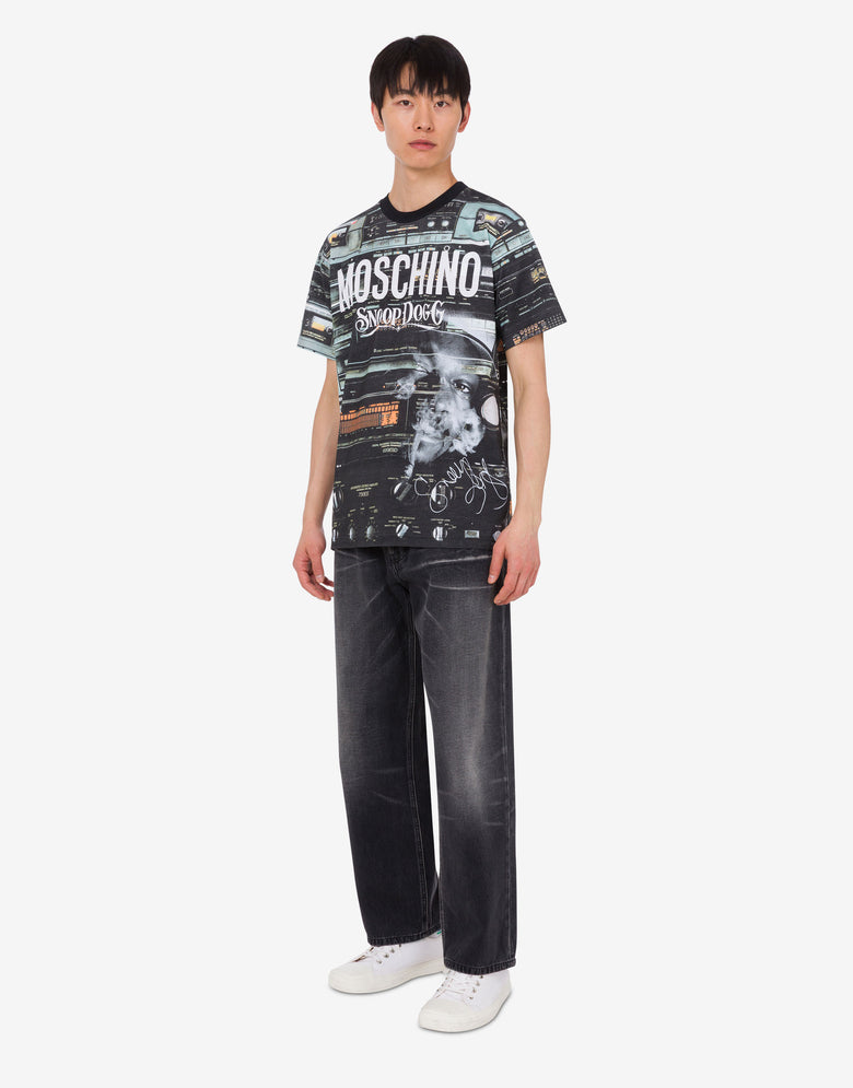 Limited Edition Organic Cotton Jersey T-shirt Black Moschino 1