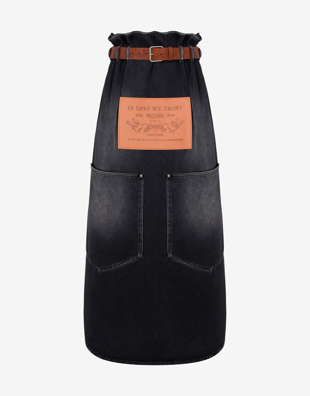 Jupe en denim noir Noir Moschino 0