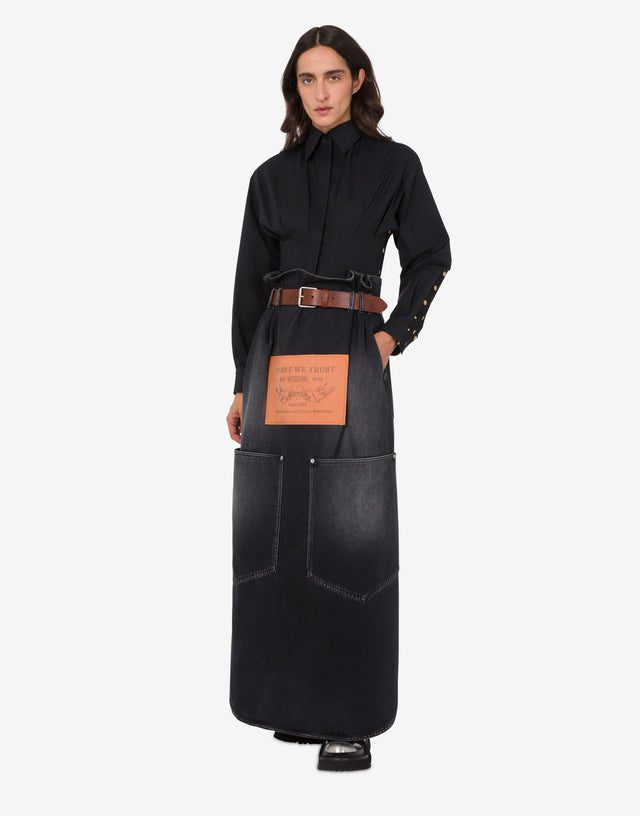 Jupe en denim noir Noir Moschino 1