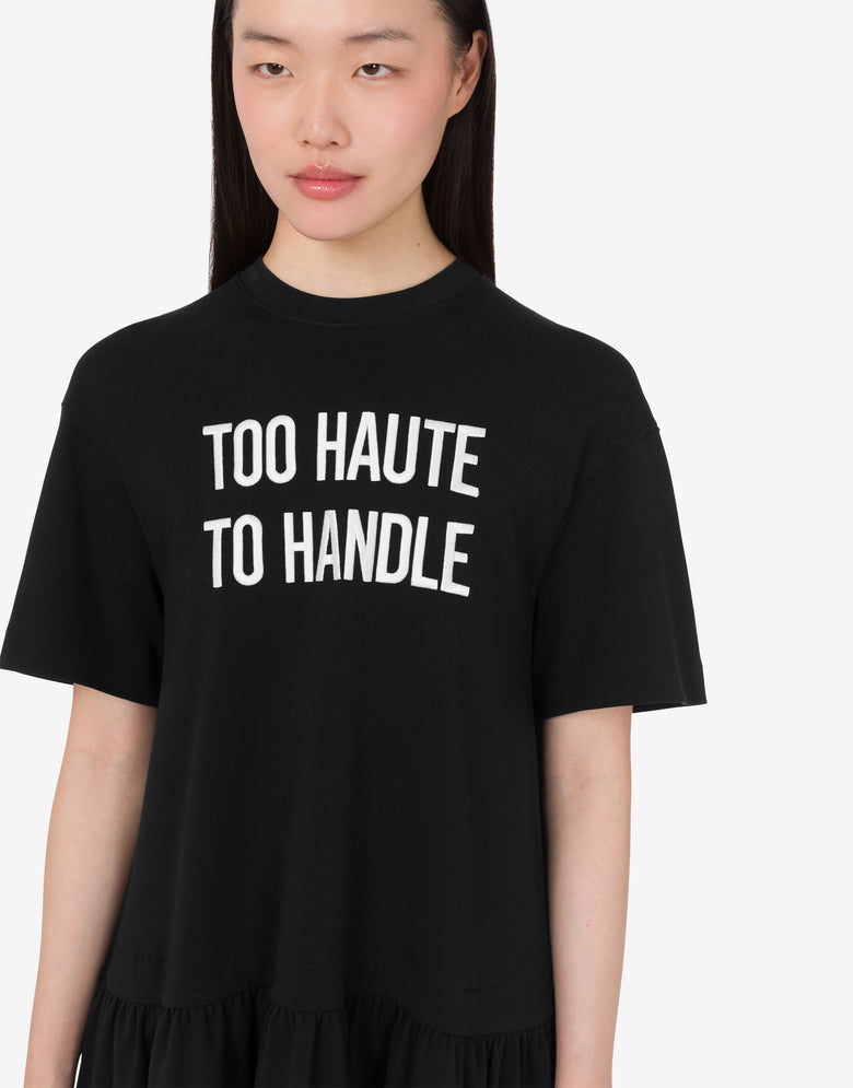 Robe en coton lourd brodé Noir Moschino 3