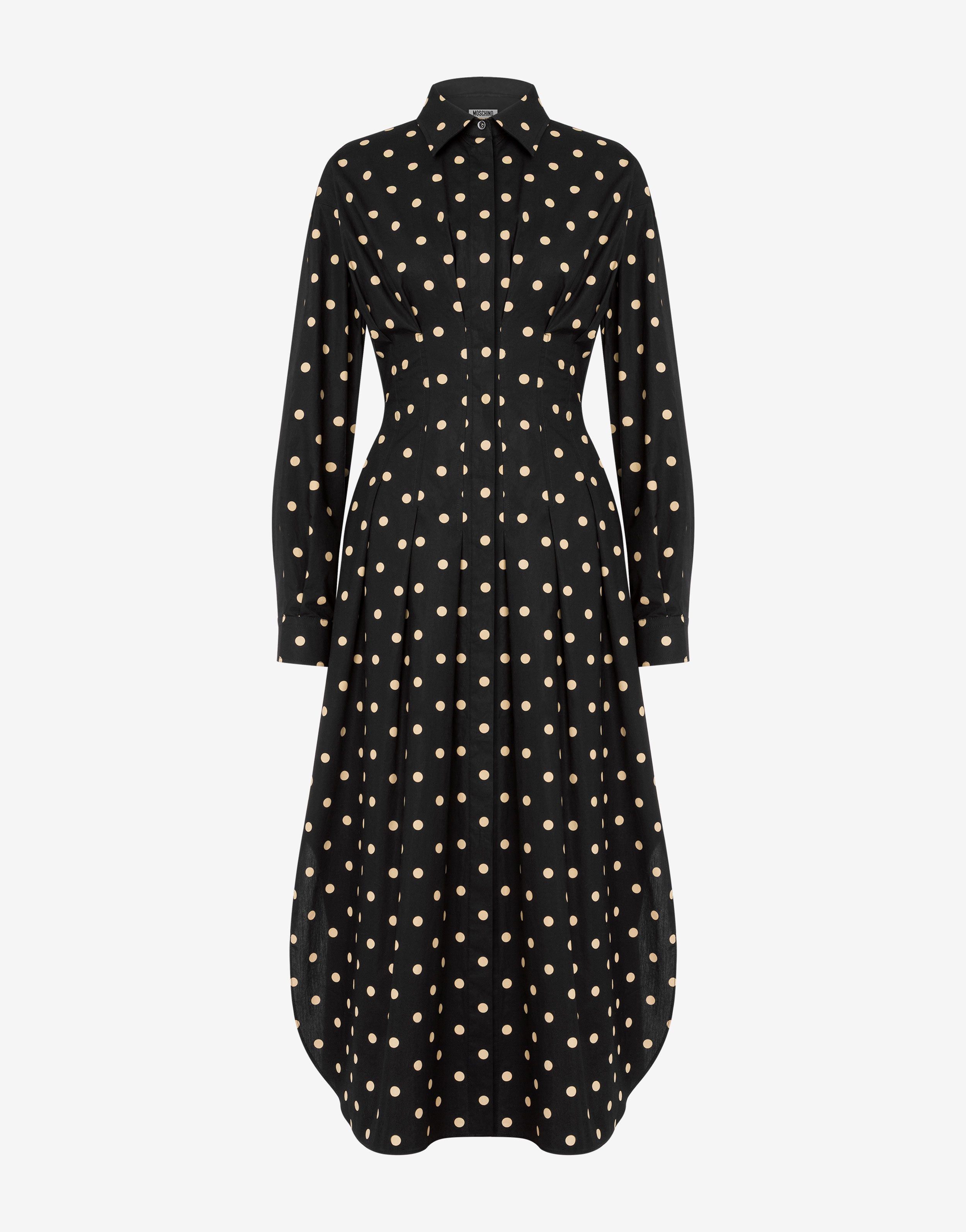 Robe en popeline de coton imprimée à pois