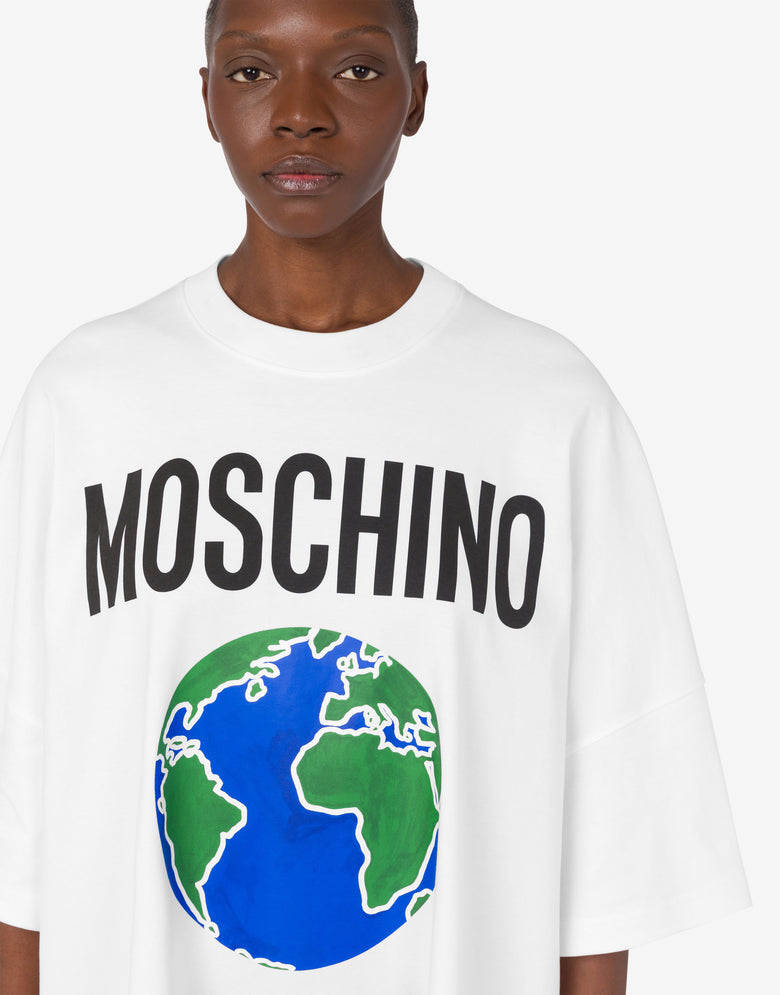 Robe en coton lourd imprimé Blanc Moschino 3