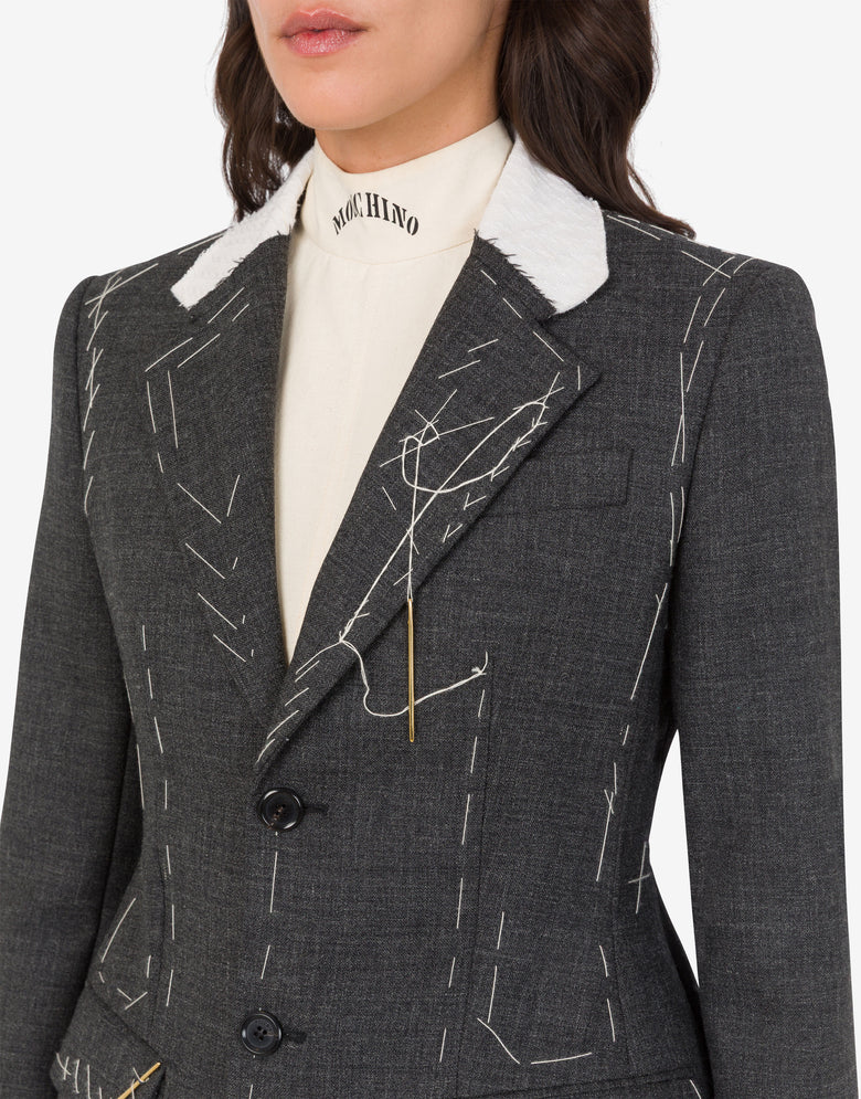 ์์ ์ธ ์บ๋ฒ์ค ์ฝํธ Dark grey Moschino 3