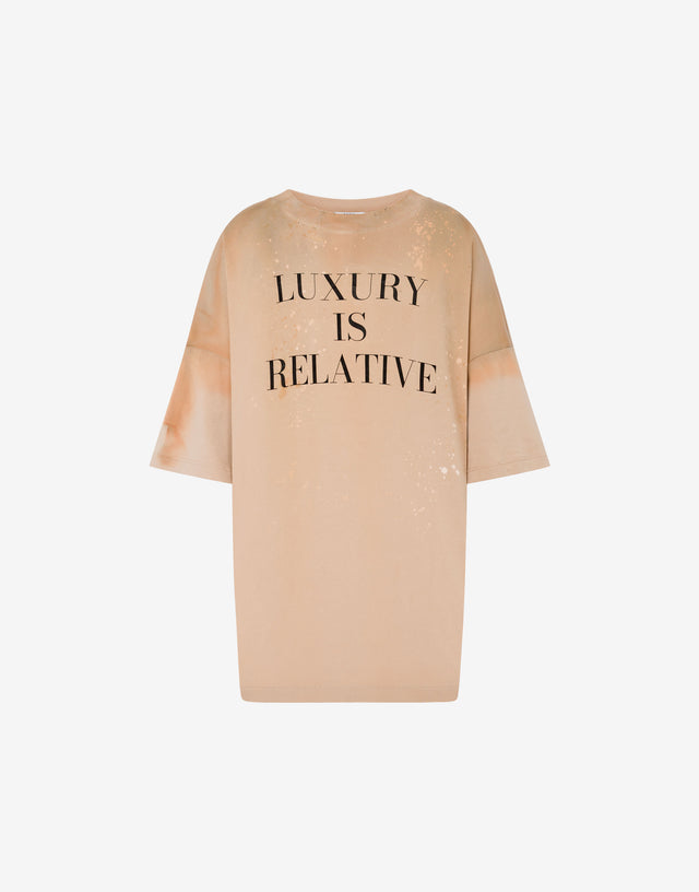 Camiseta estampada de algodón grueso Beige Moschino 0