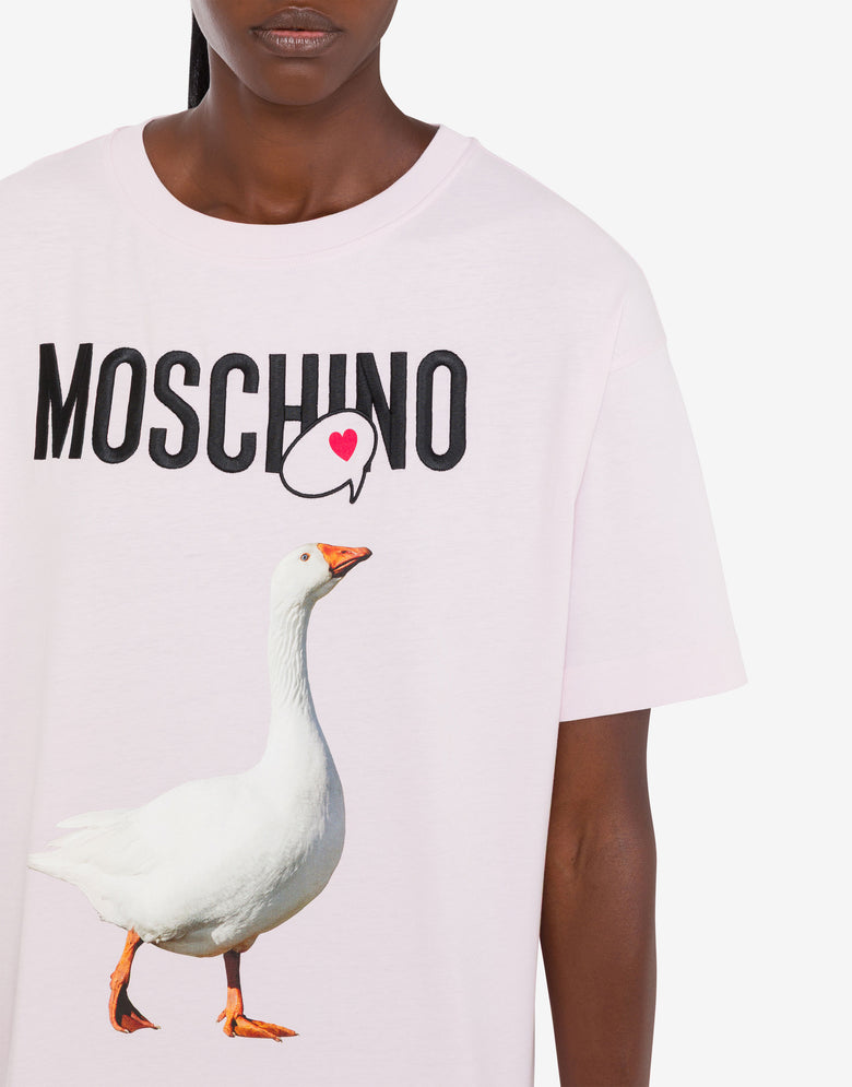 Robe en jersey de coton biologique Goose Rose bonbon Moschino 3