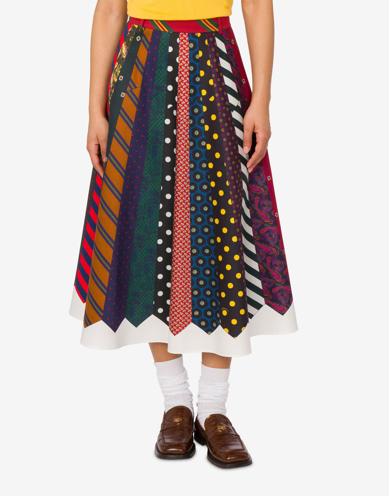 Jupe en gabardine de coton Archive Multicolore Moschino 2