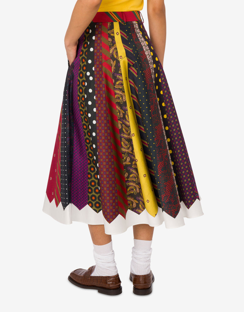 Jupe en gabardine de coton Archive Multicolore Moschino 3