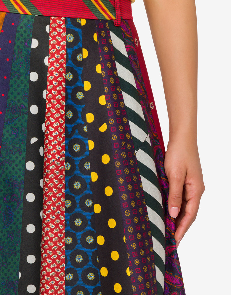Jupe en gabardine de coton Archive Multicolore Moschino 4