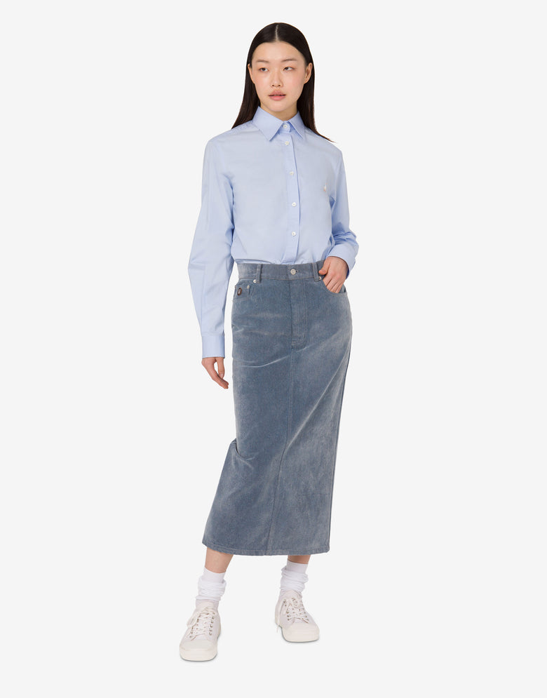 Jupe en denim floquée  Blue denim Moschino 1