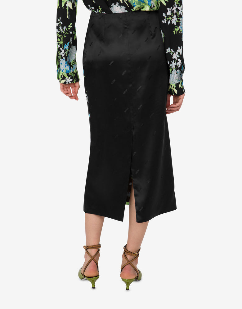 Jupe en satin de soie imprimé Noir Moschino 3
