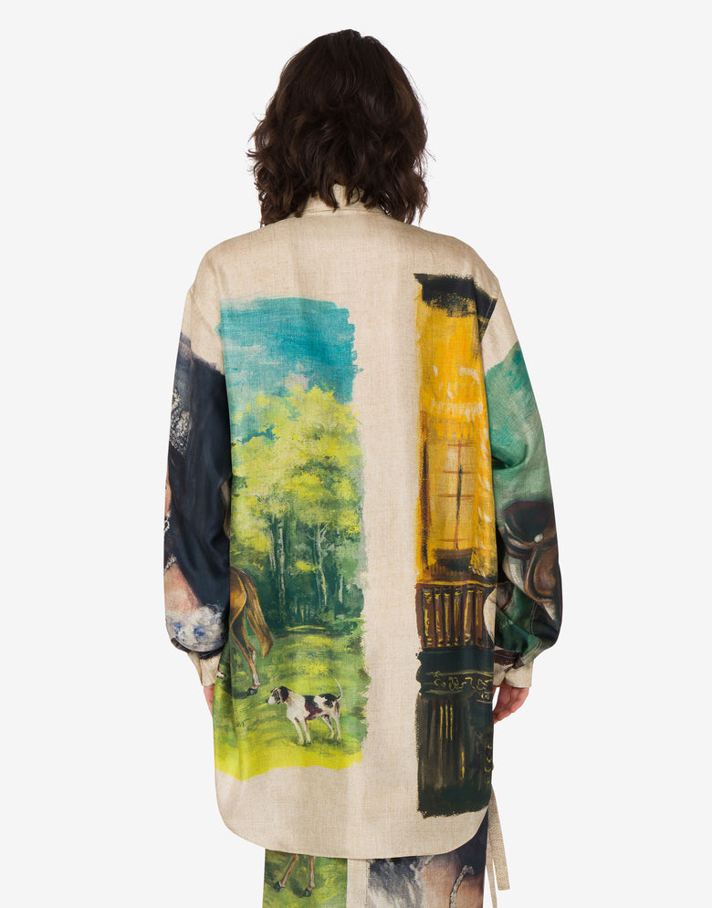 Chemise en twill de soie imprimé Multicolore Moschino 3