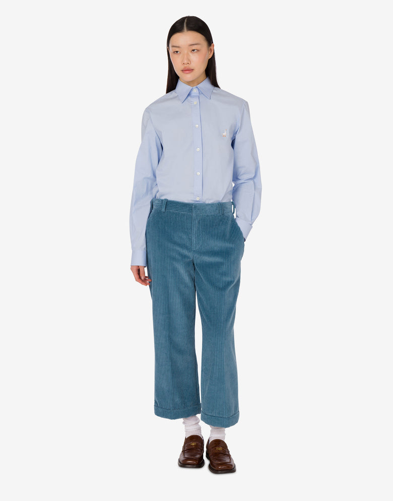 Pantalon court en velours côtelé Savoy blue Moschino 1