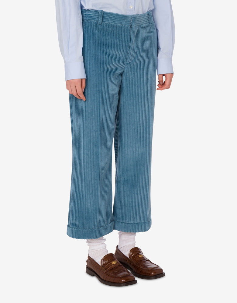 Pantalon court en velours côtelé Savoy blue Moschino 2