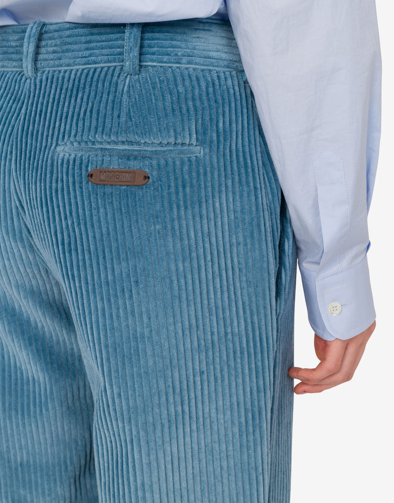 Pantalon court en velours côtelé Savoy blue Moschino 4